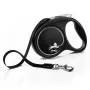 Flexi Black Design M, αυτόματο λουρί με κορδόνι, 5 m, για μεσαίου μεγέθους σκύλους (10–25 kg), μέγιστο φορτίο 20 kg