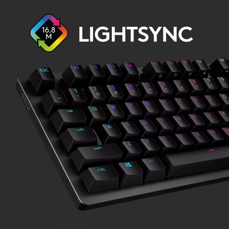 Logitech G512 Πληκτρολόγιο Gaming, Μαύρο, Ενσύρματο, Ελβετικό Layout, 920-009347