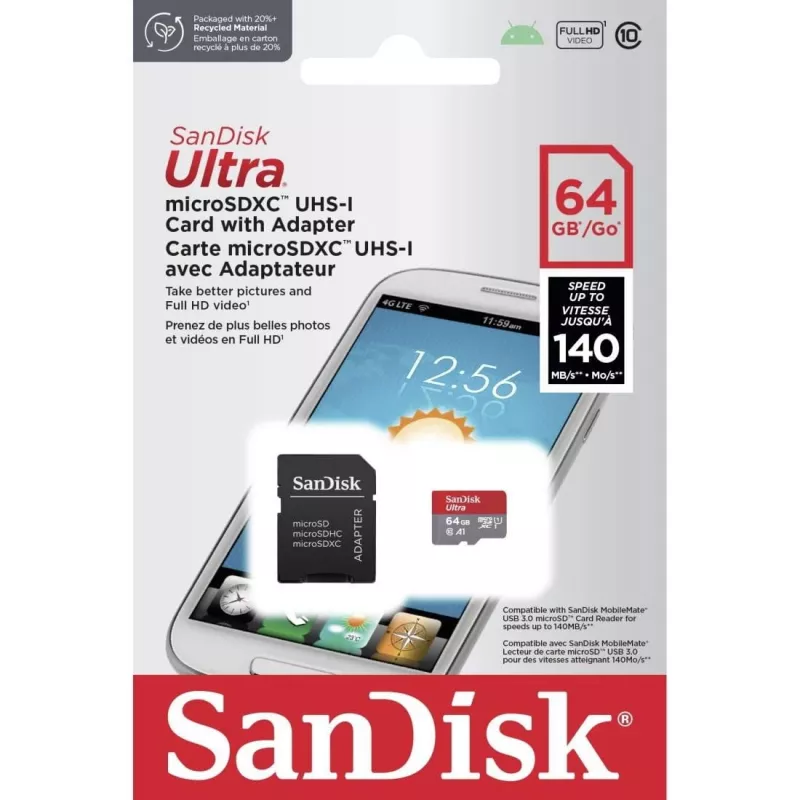 Κάρτα μνήμης flash SANDISK SDSQUAB-064G-GN6TA 64GB