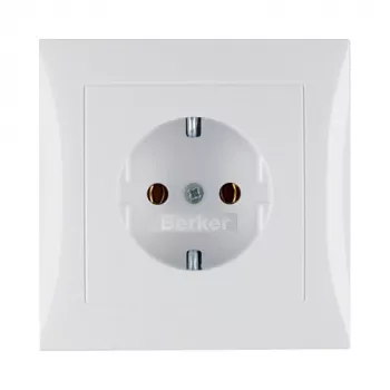 Πρίζα Type F Berker 47428989, 16 A, 250 V, λευκή, θήκη θερμοσκληρυνόμενου πλαστικού