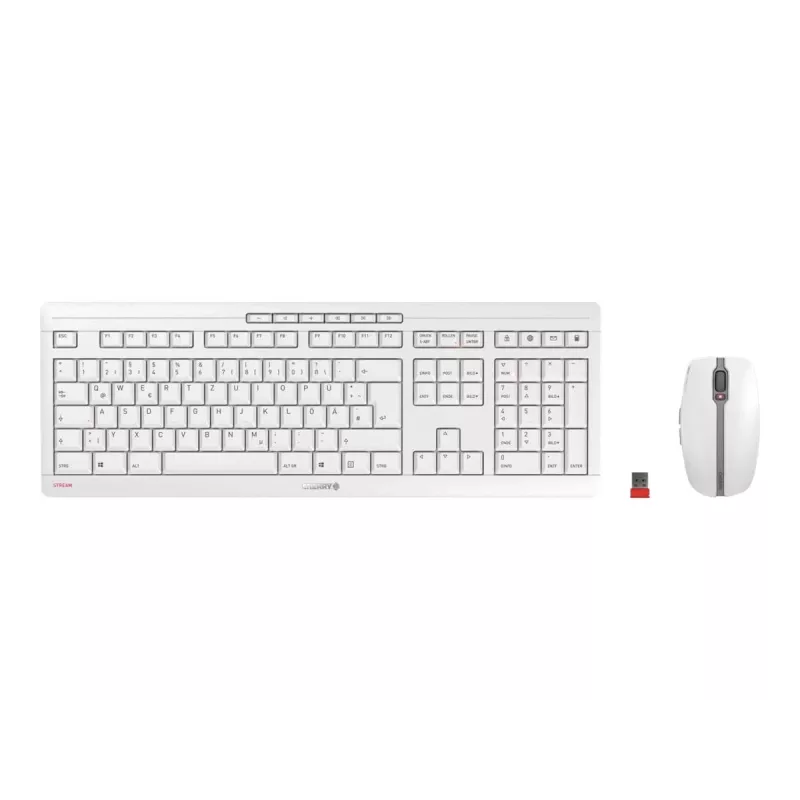 CHERRY Stream Desktop Πληκτρολόγιο ποντίκι περιλαμβάνονται Γραφείο RF Wireless QWERTZ Γερμανικό Λευκό