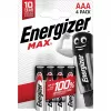 Μπαταρίες Energizer Alkaline Max AAA LR03, 4 τεμ., Οικολογική συσκευασία