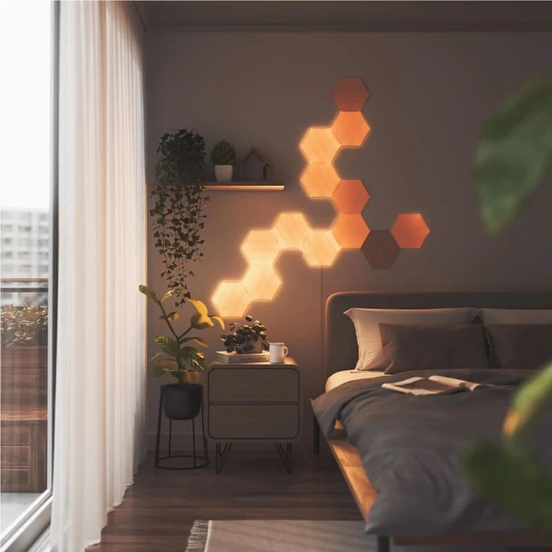 Nanoleaf | Elements Wood Look Hexagons Starter Kit (13 Panels) | ψυχρό λευκό + θερμό λευκό