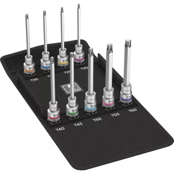 Wera 8767 C TORX HF 3 Zyklop 1/2 ίντσες Σετ καρυδακιών TORX Bit, 9 τεμάχια