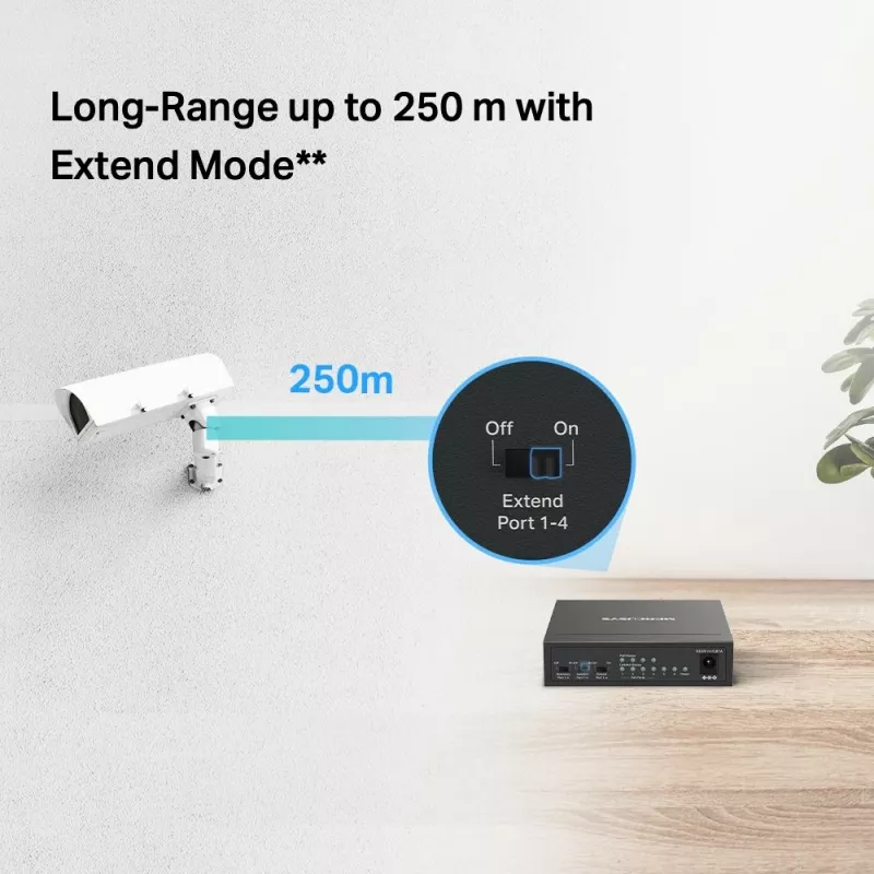 Mercusys Διακόπτης Desktop 6 θυρών 10/100Mbps με 4 θύρες PoE+