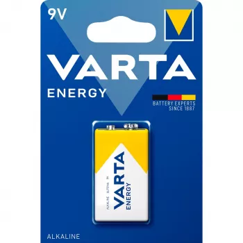Μπαταρία Varta ENERGY 9 V αλκαλική — 9 V, ύψος 48,5 mm, 46 g, 1 τεμ.
