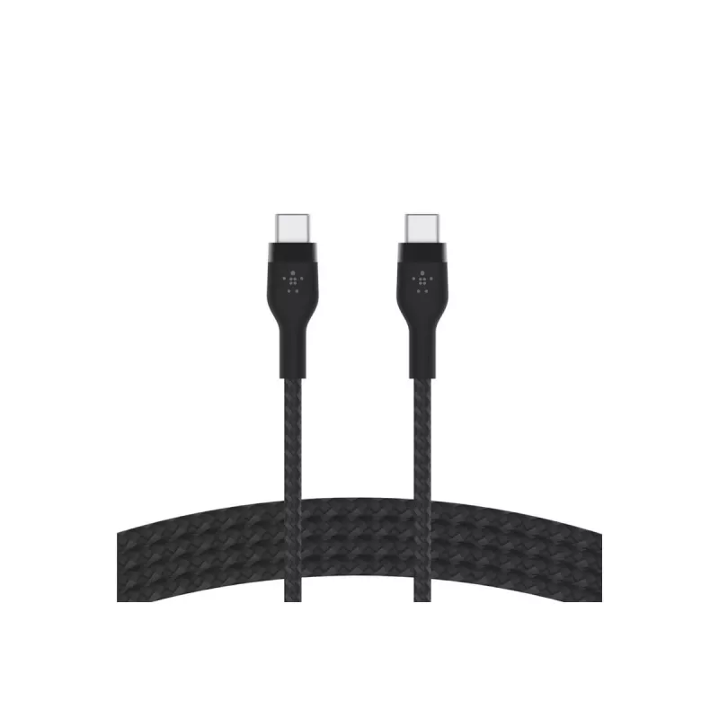 Καλώδιο BoostCharge USB-C/USB-C πλεκτό σιλικόνης 2 m, μαύρο