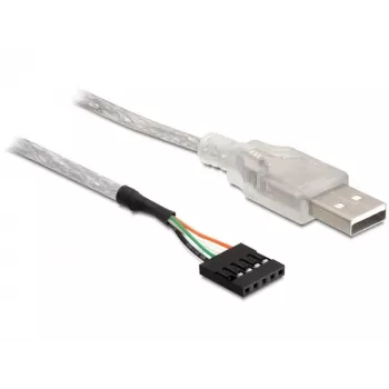 Καλώδιο USB 2.0-A αρσενικό σε Pin-Header DeLOCK 83078 Ασημί