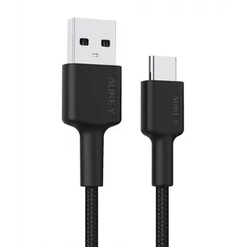 Καλώδιο USB-C σε USB-A Aukey CB-CA2, πλεξούδα νάιλον, Quick Charge 3 A, 1 m