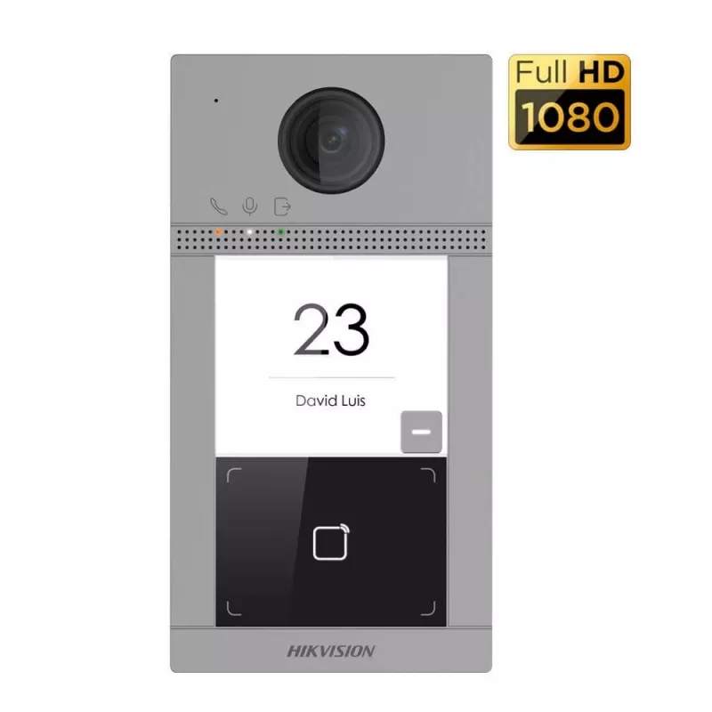Hikvision DS-KIS604-S(C) Βίντεο-θυροτηλεόραση 2 MP 17,8 cm (7 ίντσες) Μαύρο, Γκρι, Ασημί