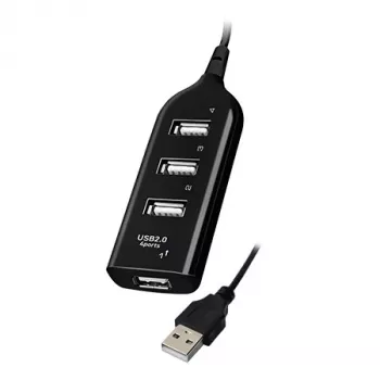 VAKOSS USB Hub TC-234UX — Hub USB 2.0 4 θυρών, τροφοδοσία DC (5 V, 1 A), μαύρο