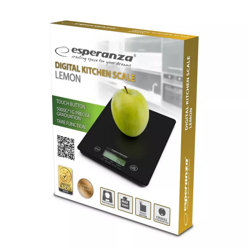 Esperanza EKS002K Ηλεκτρονική ζυγαριά κουζίνας Μαύρη Επιτραπέζια ορθογώνια