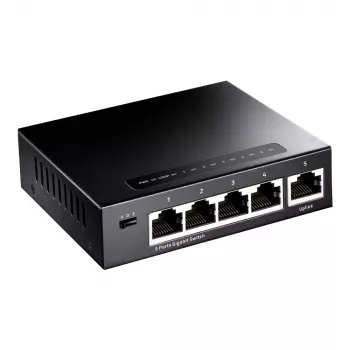 Δικτυακό Switch Cudy GS105 — 5-Port-Gigabit-Ethernet (10/100/1000), μαύρο, 5 V DC Τροφοδοτικό περιλαμβάνεται