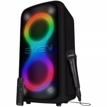 Sven PS-1000 Φορητό ηχείο πάρτι 160 W, Bluetooth, FM, Karaoke, Μαύρο