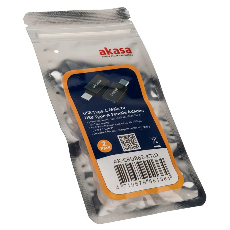 Αντάπτορας καλωδίου USB Type-C USB Type-A Akasa AK-CBUB62-KT02