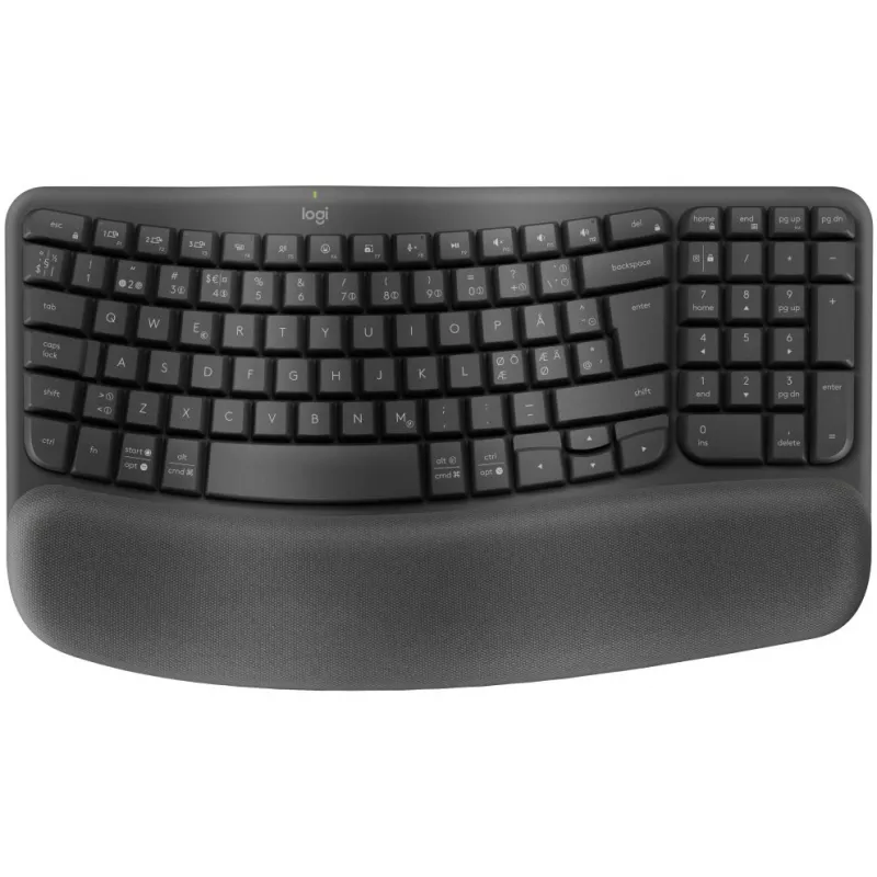 Logitech Wave Keys Office RF Wireless + Bluetooth QWERTY Δανικά Φινλανδικά Νορβηγικά Σουηδικά Graphite