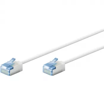 Goobay Ultra-Flexibles CAT 6A Patchkabel λεπτό U/UTP λευκό - εξαιρετικά κοντό βύσμα αρσενικό (74285)