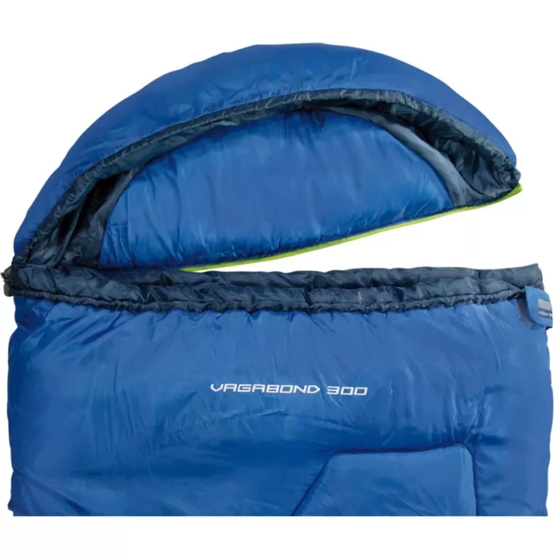High Peak Vagabond 300 υπνόσακος-κουβέρτα με κουκούλα, θερμοκρασία άνεσης 7,4 °C, 230 x 80 cm, πολυεστέρας, μπλε/σκούρο μπλε