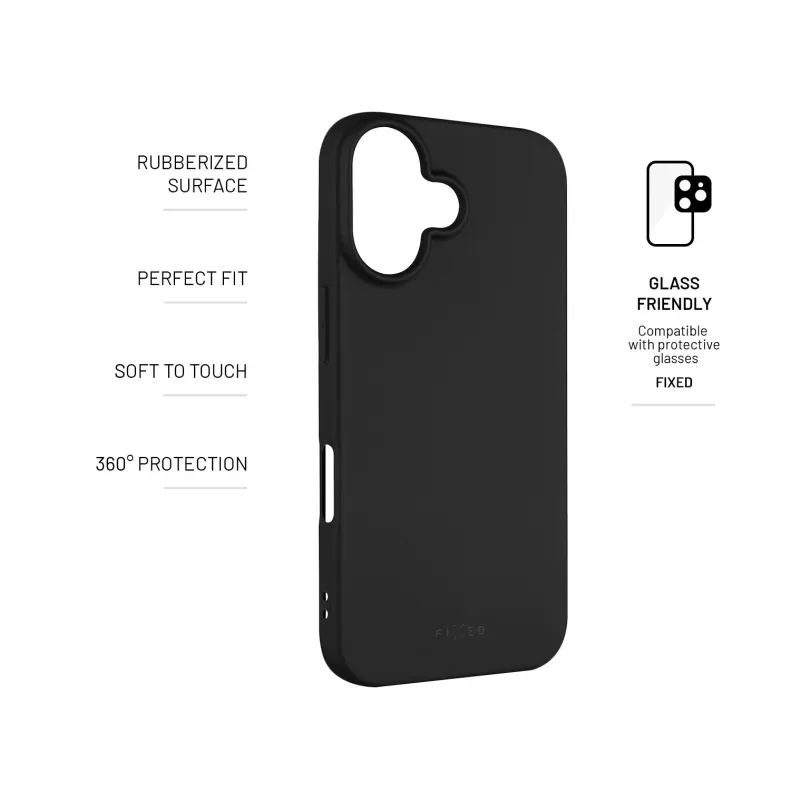 Fixed | Story | Θήκη πλάτης | Apple | iPhone 16 Plus | Λάστιχο | Μαύρο