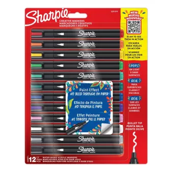 Μαρκαδόροι ακρυλικού χρώματος Sharpie Creative Marker 12 τεμ. μύτη bullet μαύρο