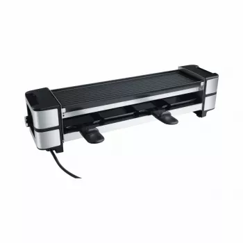 Raclette χυτοσιδήρου RC 140 μαύρο/ανοξείδωτο, 600 Watt, αναστρέψιμη πλάκα ψησίματος