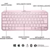 Logitech MX Keys Mini Minimalist Wireless Illuminated Πληκτρολόγιο - ROSE - CENTRAL (DE)