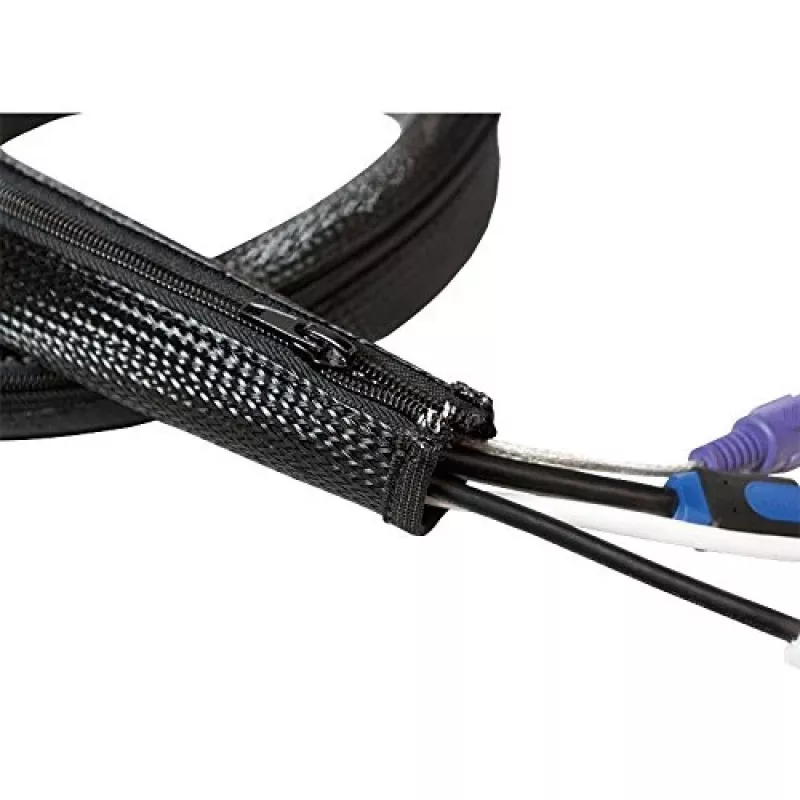 LOGILINK KAB0047 LOGILINK Εύκαμπτος οργανωτής καλωδίων με φερμουάρ, Μαύρο 2m