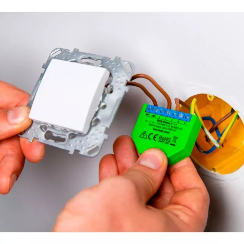 Dimmer Shelly Dimmer 2 BUSHDIMM2 έξυπνη μονάδα dimmer ράγας DIN, συσκευασία 4 τεμ.