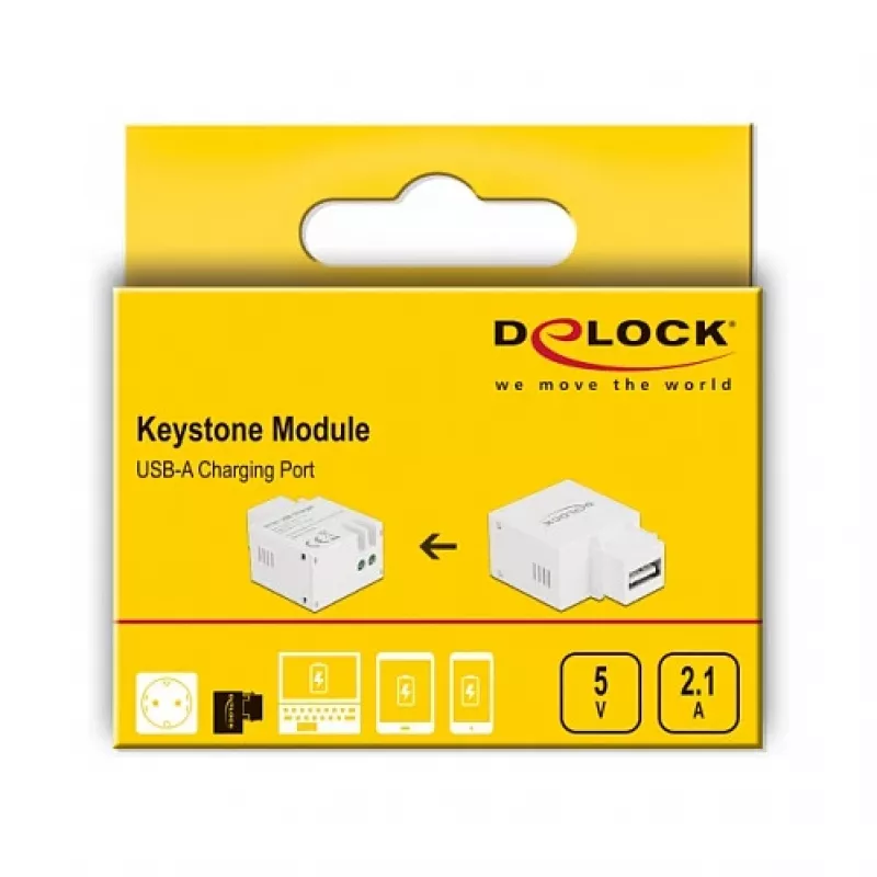 Μονάδα Keystone θύρα φόρτισης USB Type-A DeLOCK 87791