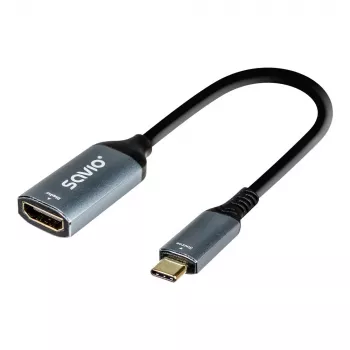 Savio Προσαρμογέας USB-C (M) HDMI (f), 4K, 60Hz, Αλουμίνιο, AK-78