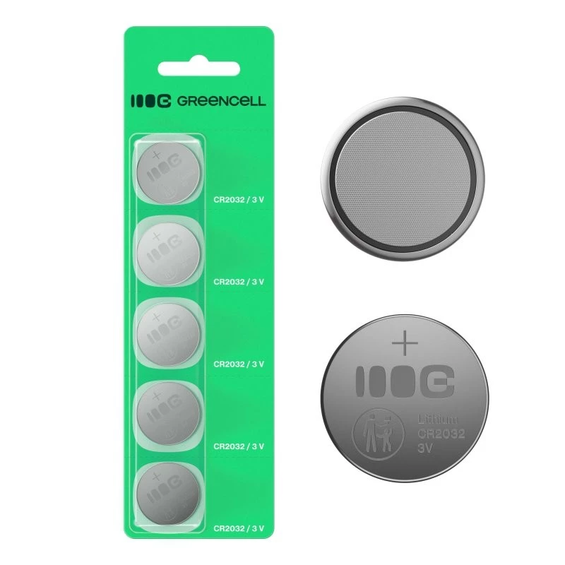 Μπαταρία κουμπί Green Cell CR2032 3V — συσκευασία 5 τεμ.
