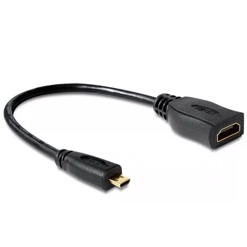 Καλώδιο HDMI DeLOCK 65391 0,23m Type A σε Type D μαύρο