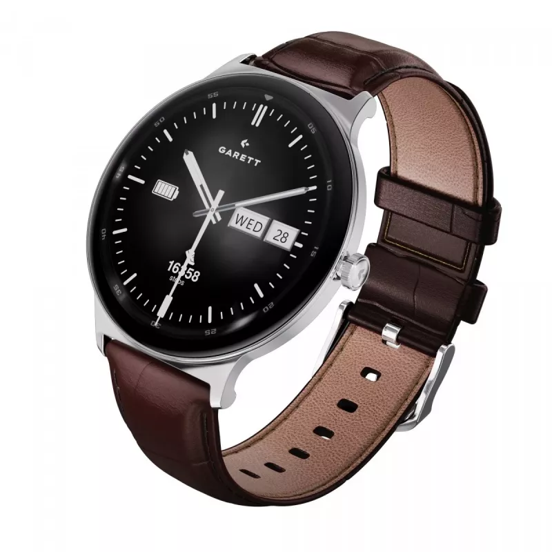 Smartwatch Garett Quantum — ανοξείδωτο ατσάλι ασημί