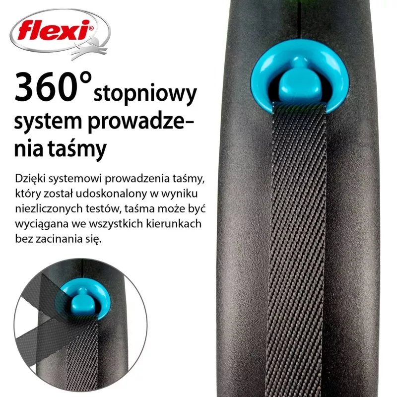 Flexi Automatic Λουρί Μαύρο Design S 5 m, μπλε