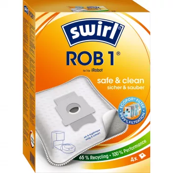 Σακούλες σκούπας SWIRL EcoPor ROB1 συμβατές ανταλλακτικές σακούλες για διάφορες σκούπες, χάρτινο μικροφίλτρο, συσκευασία 5 τεμ.