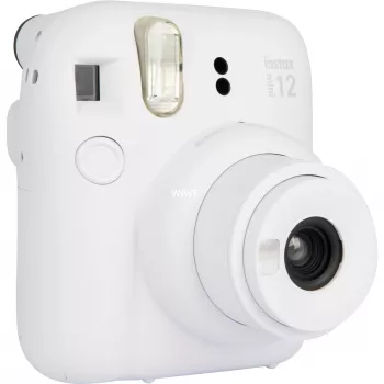 Άμεση φωτογραφική μηχανή Fujifilm Instax Mini 12 Λευκό — Εκτυπώσεις 86×54 mm, εστιακή απόσταση 60 mm, μπαταρία AA