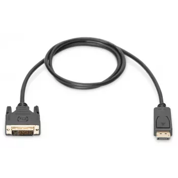 Καλώδιο προσαρμογέα Assmann DisplayPort, DP - DVI (24+1) αρσενικό/αρσενικό, 1,0 m, με ασφάλιση, συμβατό με DP 1.2, UL, CE, μαύρο (AK-340301-010-S)
