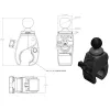 RAM Mounts RAP-B-400U Tough-Claw μικρή βάση σφιγκτήρα με σφαίρα 1 ίντσας (2,54 cm), για ράγες 0,625–1,14 ιντσών