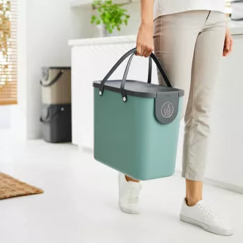 Rotho Albula κάδος διαλογής απορριμμάτων, 25 l, σκούρο πράσινο