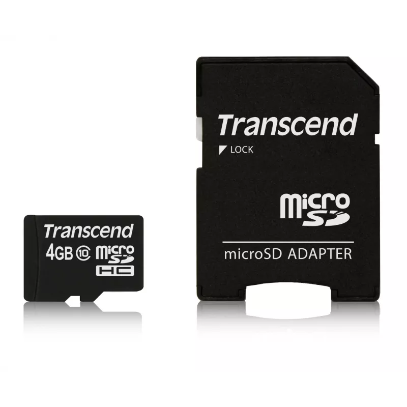 Μνήμη Flash Transcend 4GB MicroSDHC Class 10 με αντάπτορα