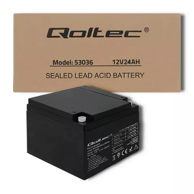 Qoltec 53036 μπαταρία AGM | 12V | 24Ah | max 360A