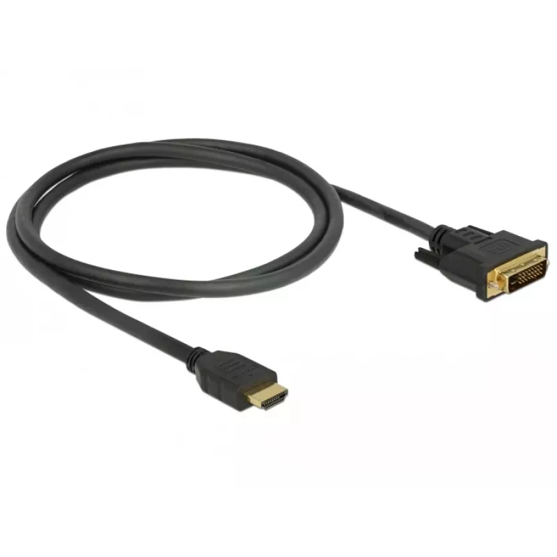 DeLOCK 85652 Αντάπτορας καλωδίου βίντεο 1 m HDMI Type A (Standard) DVI μαύρο (85652)