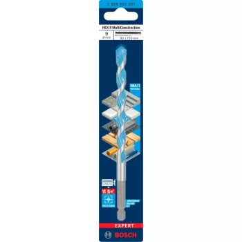 Τρυπάνι Bosch Expert HEX-9 Multi Construction, 9 mm