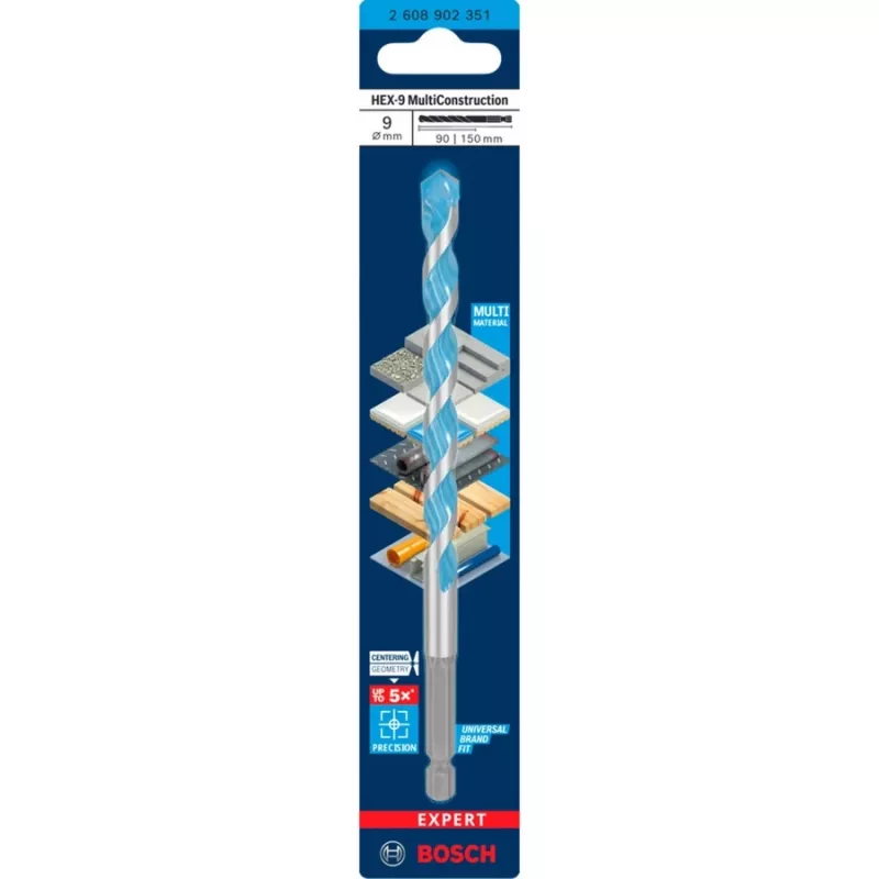 Τρυπάνι Bosch Expert HEX-9 Multi Construction, 9 mm