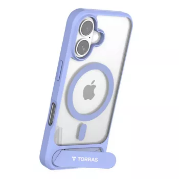 Θήκη προστασίας Torras Pstand Series για iPhone 16 — Μπλε, λεπτή με ενσωματωμένο stand
