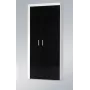 Cama Meble SAMBA 1 BI/CZ ντουλάπα, λευκή / μαύρη γυαλιστερή