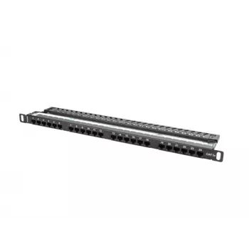 Lanberg PPU5-0024-B - RJ-45 - Cat5, Cat5e - μαύρο - μέταλλο - τοποθέτηση σε rack - 0,5HE (PPU5-0024-B)