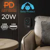 Πολύπριζο MACLEAN MCE249 F/B – 2 πρίζες AC (16A + 6A) με 2×USB-A και 2×USB-C PD 20W, βύσμα EU, μαύρο