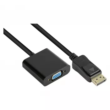 Αντάπτορας DisplayPort αρσενικό σε VGA θηλυκό, 1920*1200 @60Hz, επιχρυσωμένες επαφές, περ. 20cm, Good Conn (DP-AD11)
