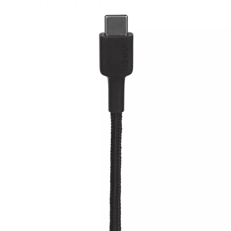 AUKEY CB-CD30 καλώδιο USB-A σε USB-C 0,9 m, πλεκτό νάιλον, 60W PD, 3A, μαύρο